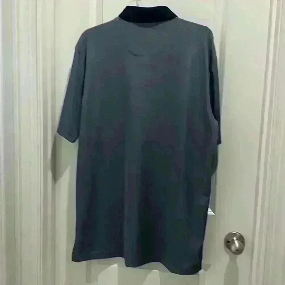 Callaway Men’s (L) Short Sleeve Birdseye Block Polo, Grey, Blue and White Stripe - Picture 4 of 7